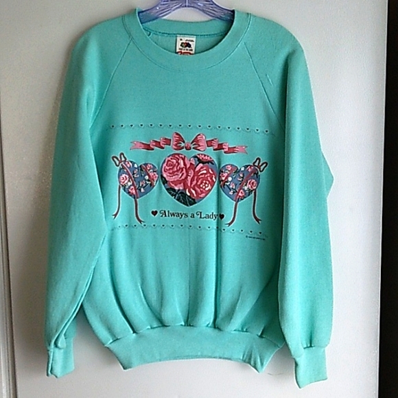 Fruit of the Loom Tops - Vintage‎ 90s Sz Medium Cottage Core Deadstock Sweatshirt NWT